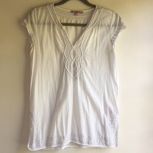 Calypso St. Barth Embroidered Cotton Voile Top